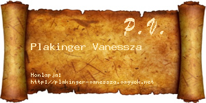 Plakinger Vanessza névjegykártya